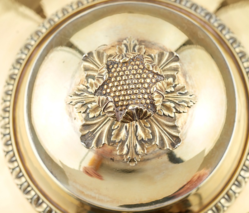 George III silver-gilt twin handled cup and cover